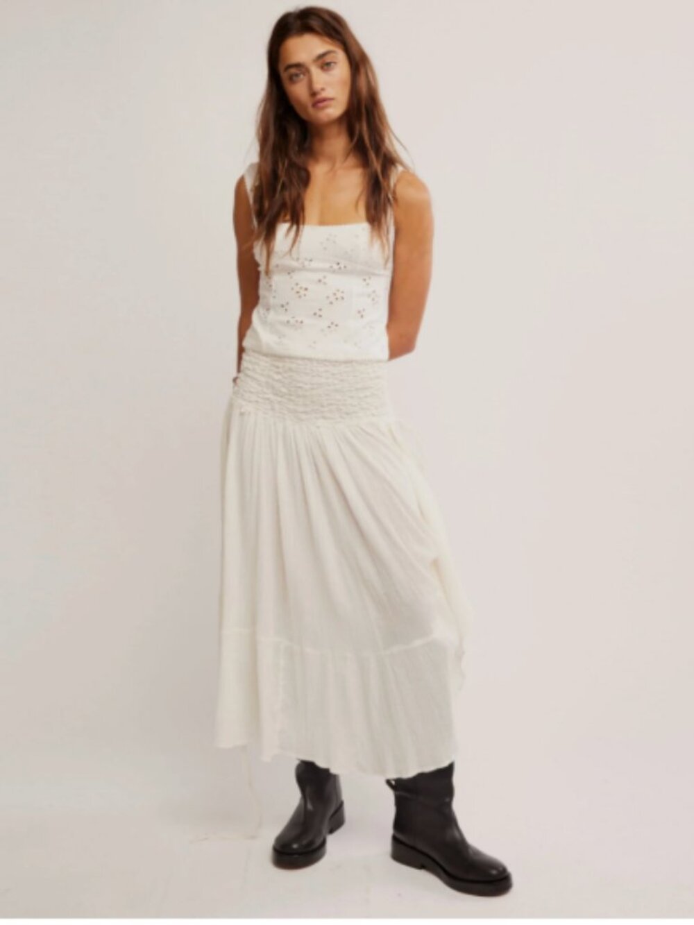FREE PEOPLE PRAIRIE CONVERTIBLE DRESS*SKIRT*MAXI*BOHO - BRAND NEW WITH TAGS-$148 - Picture 9 of 16
